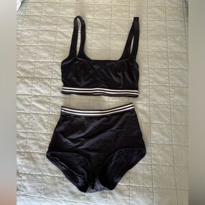 SOLID & STRIPED Black Bikini Set